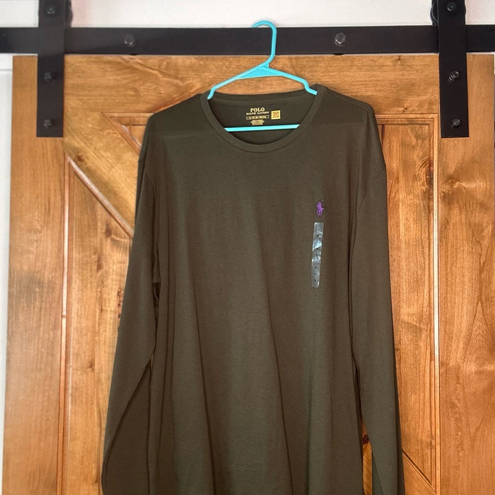 Polo by Ralph Lauren Dark Green Long Sleeve Shirt NWT MENS